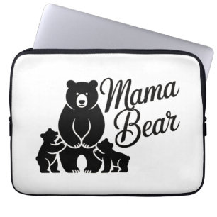 Mamma Björn med ungar Söt Björn Familj Laptop Fodral