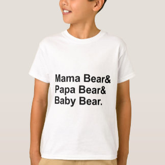 Mamma Björn, Pappa Björn, Lilla Björn | Guldlock Tee Shirt