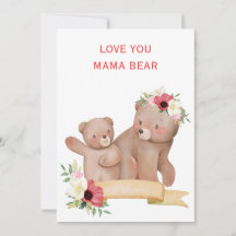 Mamma björn söt mors dagskort | bedårande Mamma