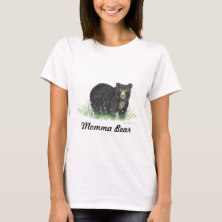 Mamma björn, svart björn, t-skjorta t-shirt