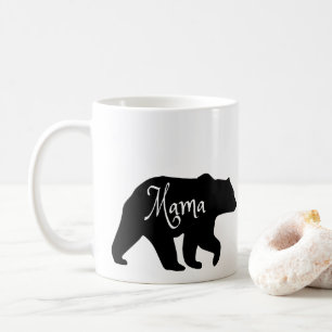 Mamma Björn svart och vit Kaffemugg