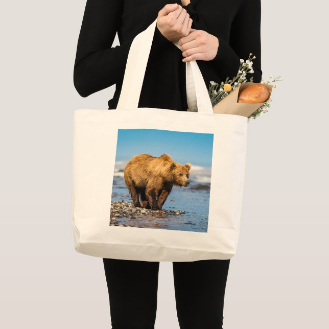 Mamma björn tittar på hennes två barn jumbo tygkasse (Framsida (produkt))