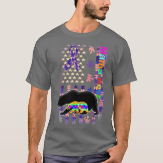Mamma björnens autism flagga puzzle t shirt