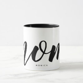 Mamma Black and White Minimalist Typography Mugg