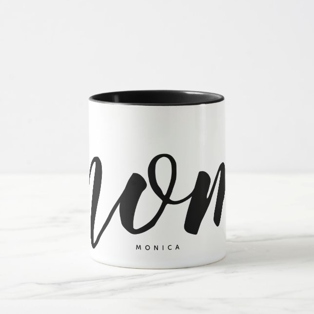Mamma Black and White Minimalist Typography Mugg (Center)