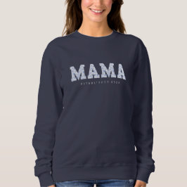 Mamma, blått Blommigt T Shirt