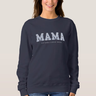 Mamma, blått Blommigt T Shirt