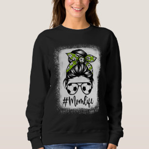 Mamma Bleached Messy Bun för kvinnans Mamma Life-f T Shirt