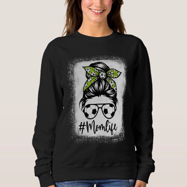 Mamma Bleached Messy Bun för kvinnans Mamma Life-f T Shirt (Framsida)