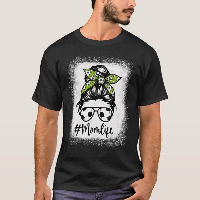 Mamma Bleached Messy Bun Roligt för Womens Mamma L T Shirt (Framsida)