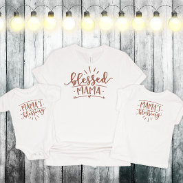 Mamma Blessing, Mamma och Me Anpassade Färg T Shirt