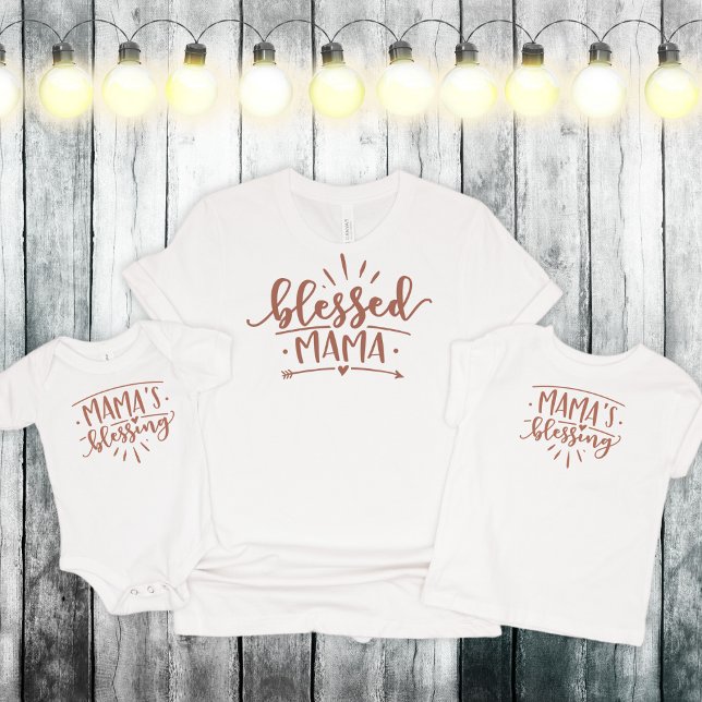 Mamma Blessing, Mamma och Me Anpassade Färg T Shirt (Skapare uppladdad)