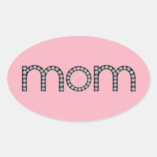 Mamma bling-dekal ovalt klistermärke