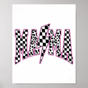Mamma Blixtrandig Rutig Leopard Universitet Moth Poster
