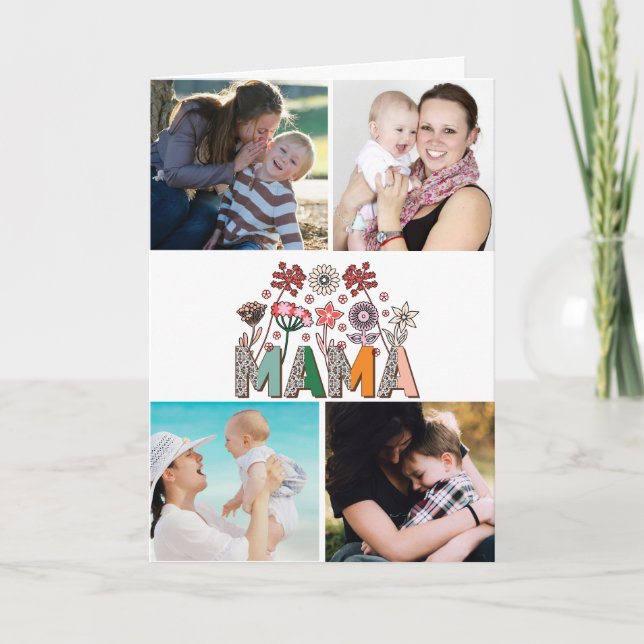 Mamma Blommig 4 Foto  Helgkort (Framsida)