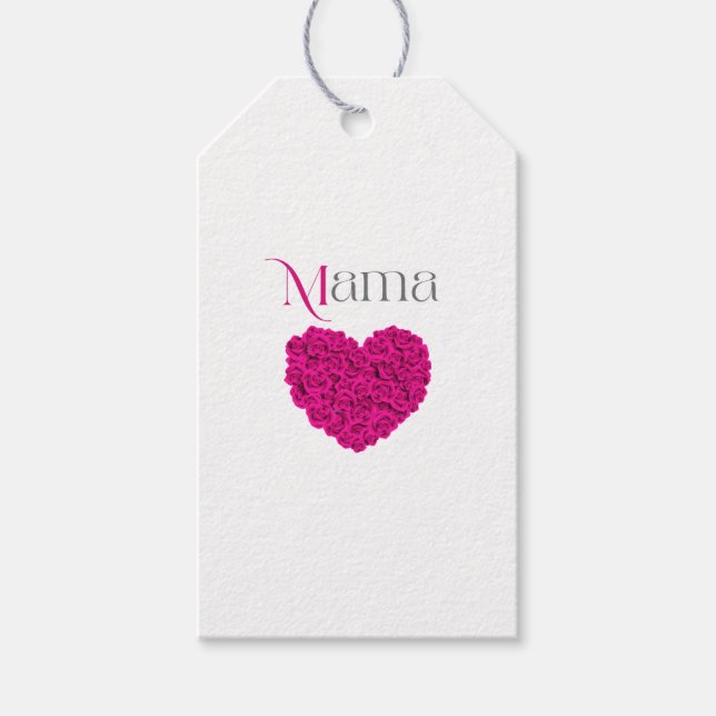 Mamma Blommig Mors Dag Födelsedag Redigerbar Versi Presentetikett (Framsidan)