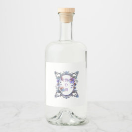 Mamma Blommig Ram Spritflaskor Etikett