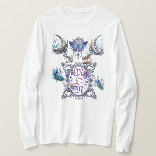 Mamma Blommig Ram T Shirt (Design framsida)