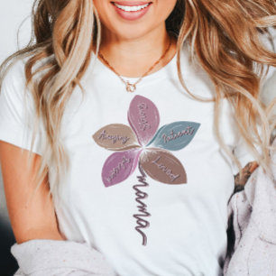 Mamma Blommigt inspirationgivande Mors dag T Shirt