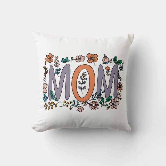 Mamma Blommigt Pillow Kudde (Framsida)