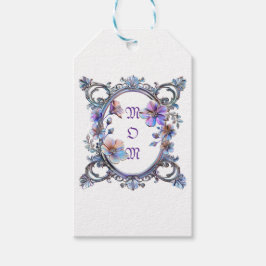 Mamma Blommigt Ram Presentetikett