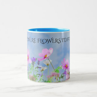 "MAMMA"-blommor kaffe två tonade mugg. Två-Tonad Mugg