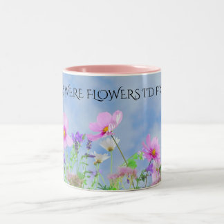 "MAMMA"-blommor kaffe två tonade mugg. Två-Tonad Mugg