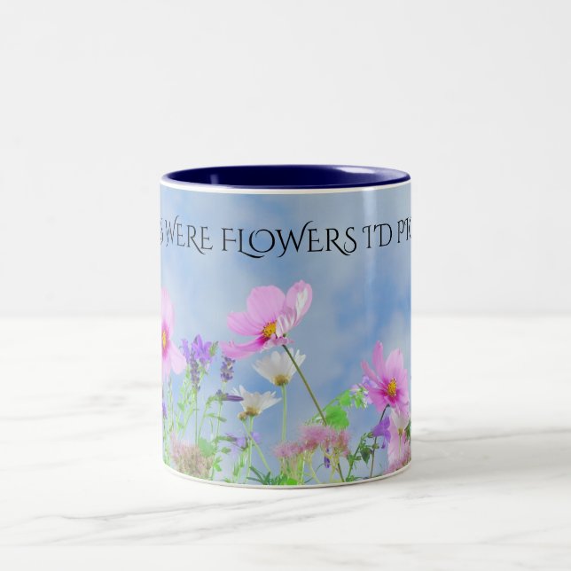 "MAMMA"-blommor kaffe två tonade mugg. Två-Tonad Mugg (Center)
