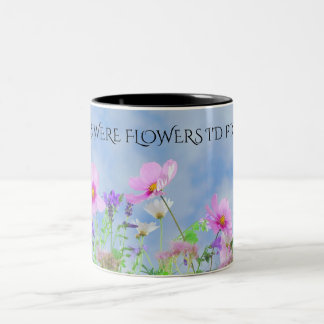 "MAMMA"-blommor kaffe två tonade mugg. Två-Tonad Mugg