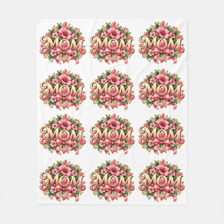 Mamma blomstermönstrad filt, rosa blommor Mamma’s Fleecefilt