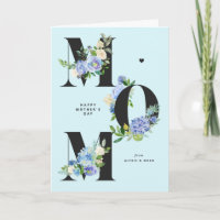 MAMMA Blue Hydrangeas Blommigt Lycklig Mors dag