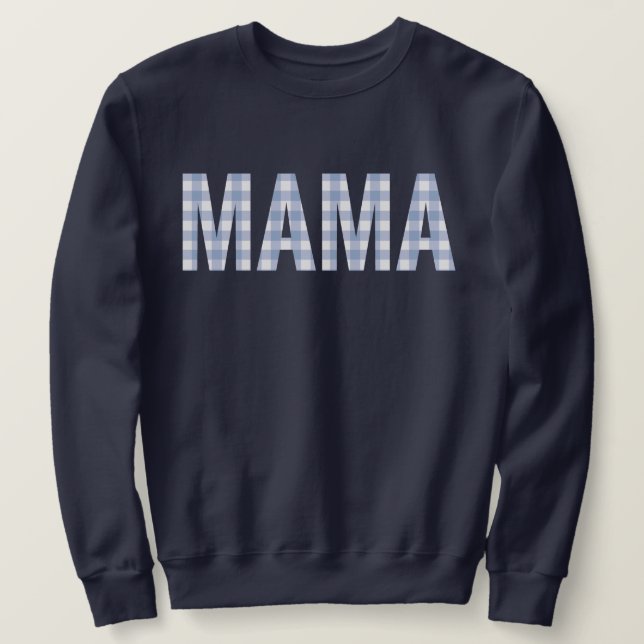 Mamma Blue Play Lång Ärmad Tröja (Design framsida)