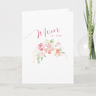 Mamma Blush Rosa Blommig Mors Dag Kort