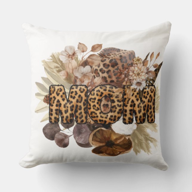 Mamma boho, djur/blommigt, tryckt dubbla kudde (Framsida)
