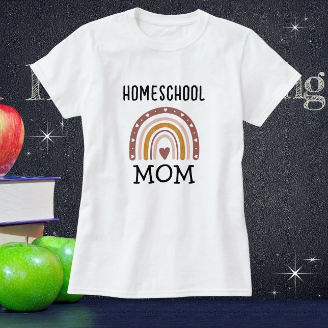 Mamma | BOHO "Homeschool" Mamma Mors dag T Shirt (Personalize text to your needs. Avail in multiple styles, sizes and colors. Different graphics too!)