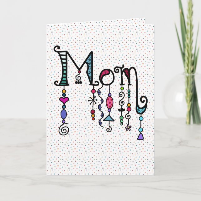Mamma Boho Pärlor | MORS DAG Kort (Framsida)
