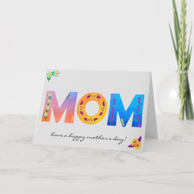 MAMMA Bold Blommigt Bohemian Mors dag Card Kort (Framsida)