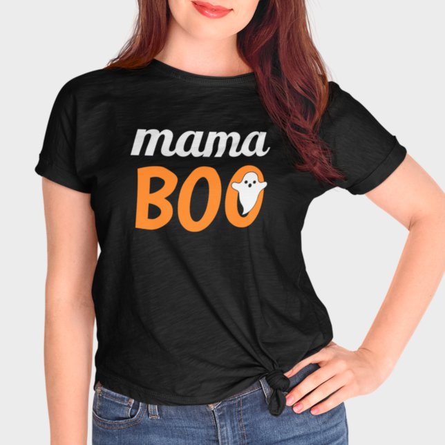 Mamma Boo Orange Black Halloween-familjmatchning T Shirt (Skapare uppladdad)