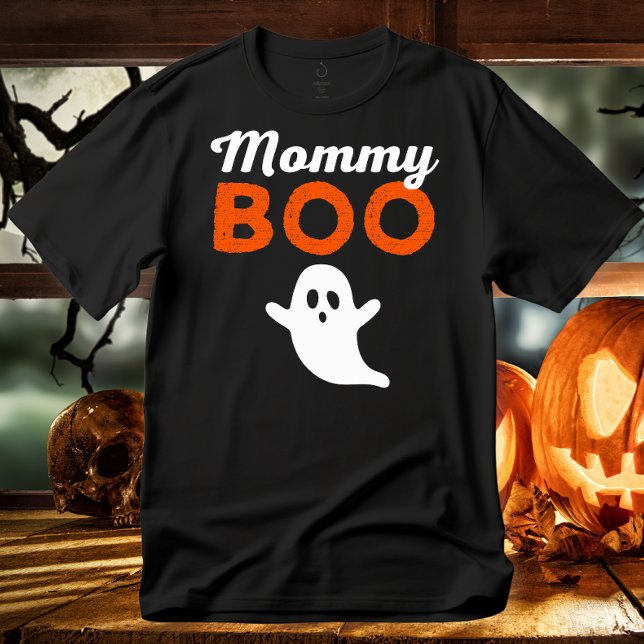 Mamma Boo Orange Cute Halloween-familjmatchning T Shirt (Skapare uppladdad)