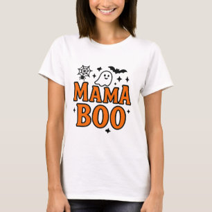 Mamma Boo-Orange och svart   Cute Halloween Family T Shirt