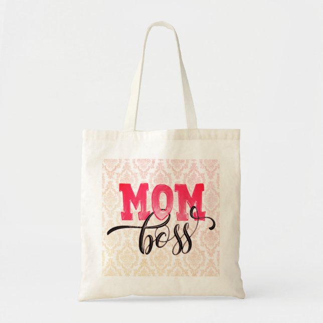 MAMMA BOSS - Rosa arabesk Mamma Totebag Tygkasse (Framsidan)