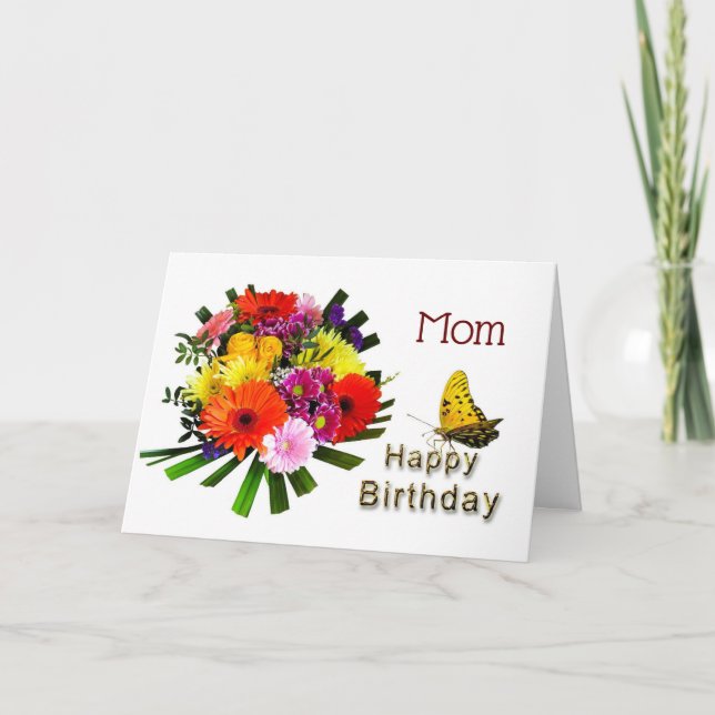 Mamma Bouquet Birthday Kort (Framsida)