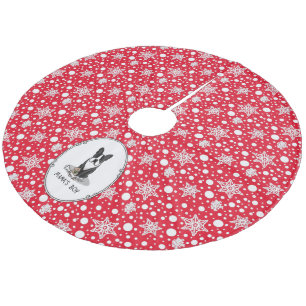 Mamma Boy Boston Terrier (svart) - Cute Hund Julgransmatta Fleece