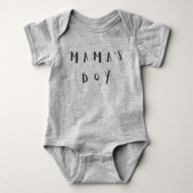 Mamma Boy - Cute Quote Baby Football Bodydräkt Tee (Framsida)