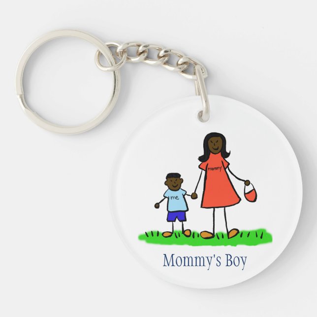 Mamma Boy Family Art-Anpassningsbarna Keychain (Framsidan)
