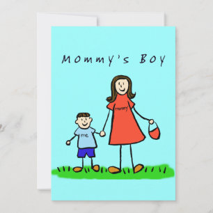 Mamma Boy Invation (Brunette Hair) Inbjudningar