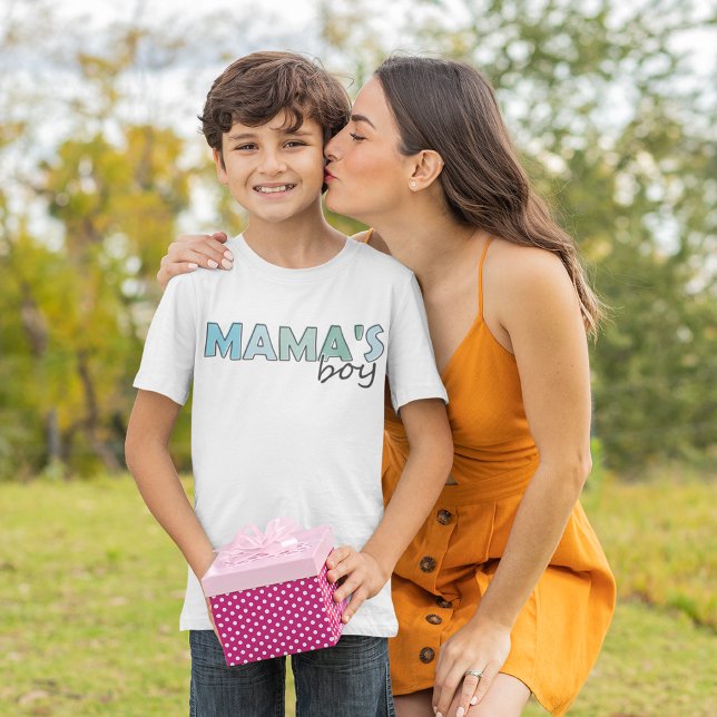 Mamma Boy matchblue färg Boy T-Shirt (Mama's Boy matching blue color Boy's T-Shirt)
