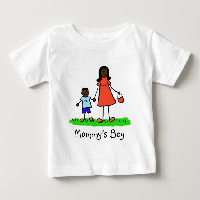 Mamma Boy Mor och Son Anpassningsbar Family Art Sh T-shirt (Framsida)