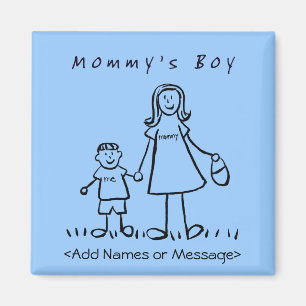 Mamma Boy - Mor och Son Anpassningsbar Family Magn Magnet