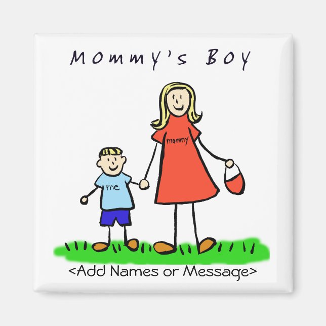 Mamma Boy - Mor och Son Blonde Family Magnet (Framsidan)
